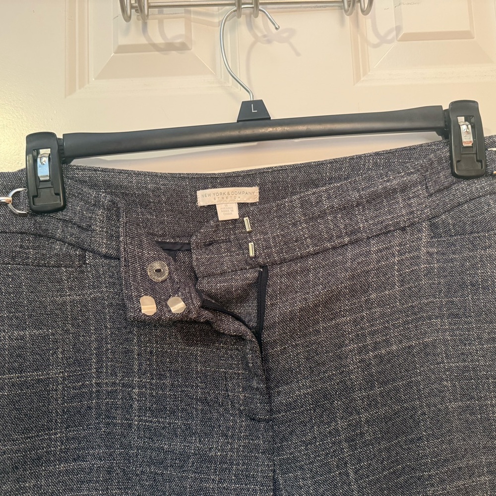 New York & Company Blue Plaid Trousers
